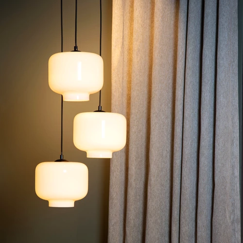 Lucide MEDINE - Hanglamp - Ø 46 cm - 3xE27 - Opaal - sfeer 1